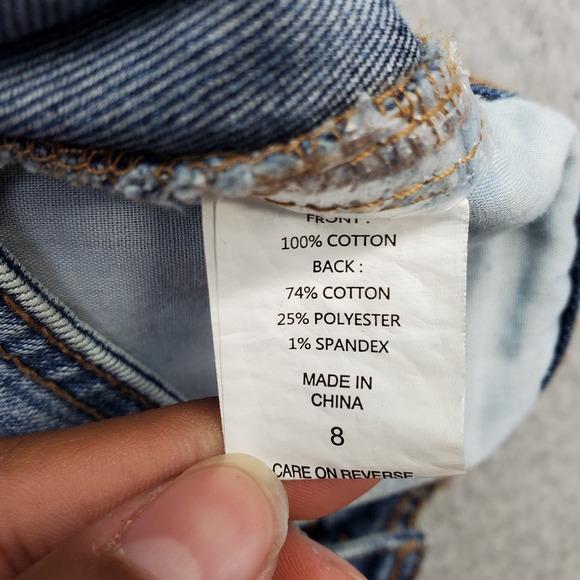 New York & Company Dream Curvy Boyfriend Jeans Womens 8 Blue Denim Distressed - Picture 9 of 10